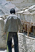 Ladakh - Lamayuru gompa, prayers wheels 